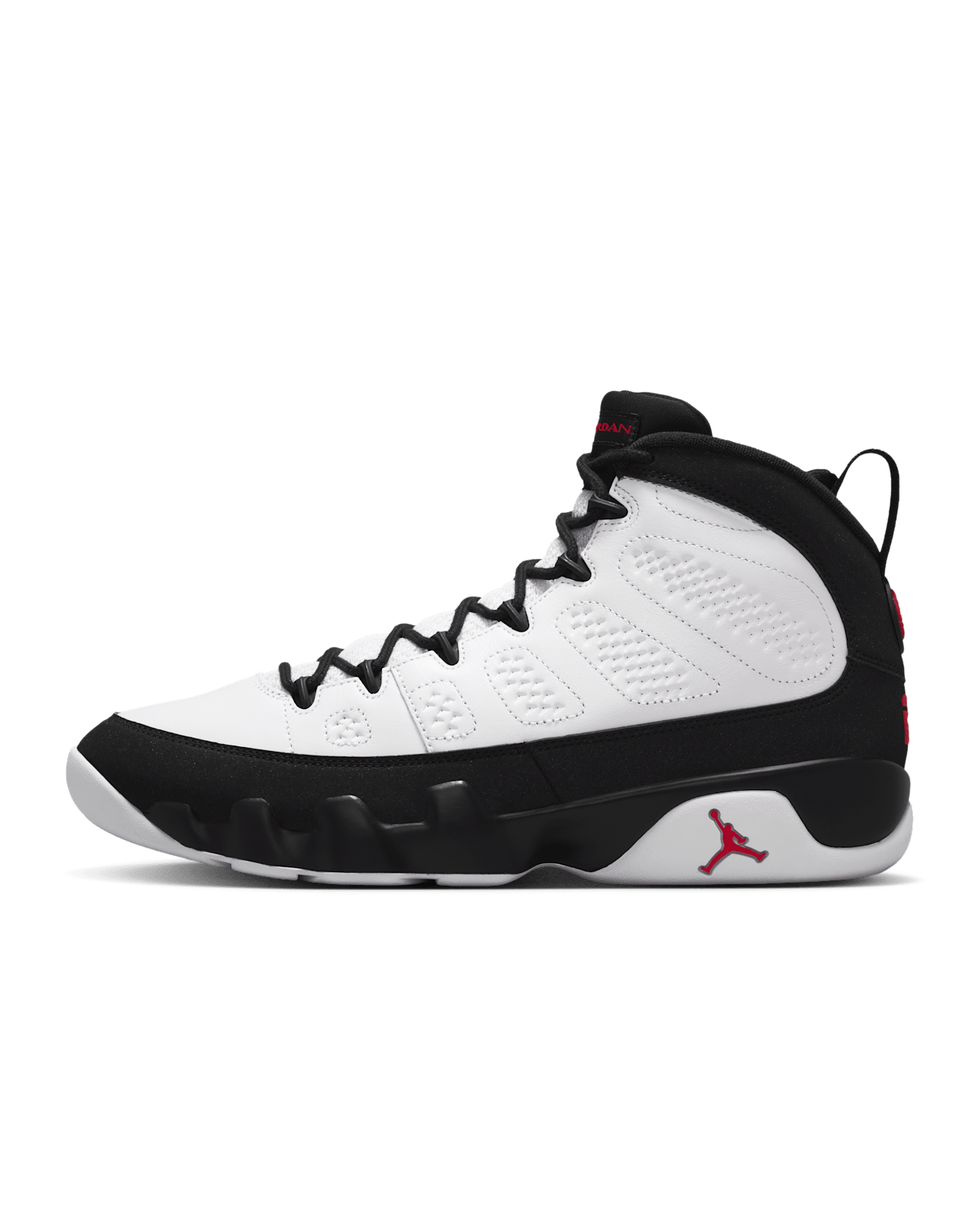 Air Jordan 9 Retro OG White and Blackの公式商品・広報画像